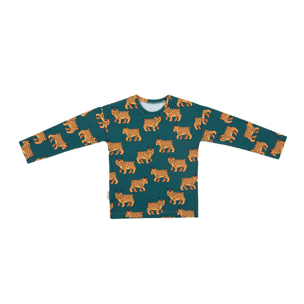 Malinami LYNX ON DARK GREEN LONGSLEEVE sale