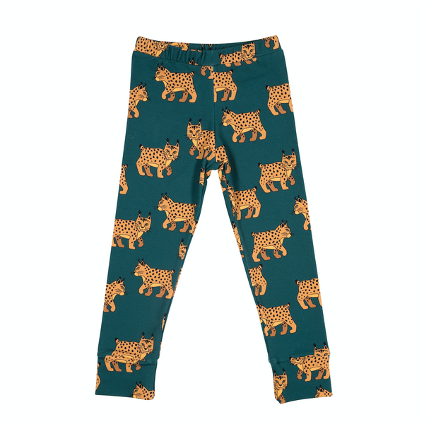 Malinami LYNX ON DARK GREEN LEGGINGS sale